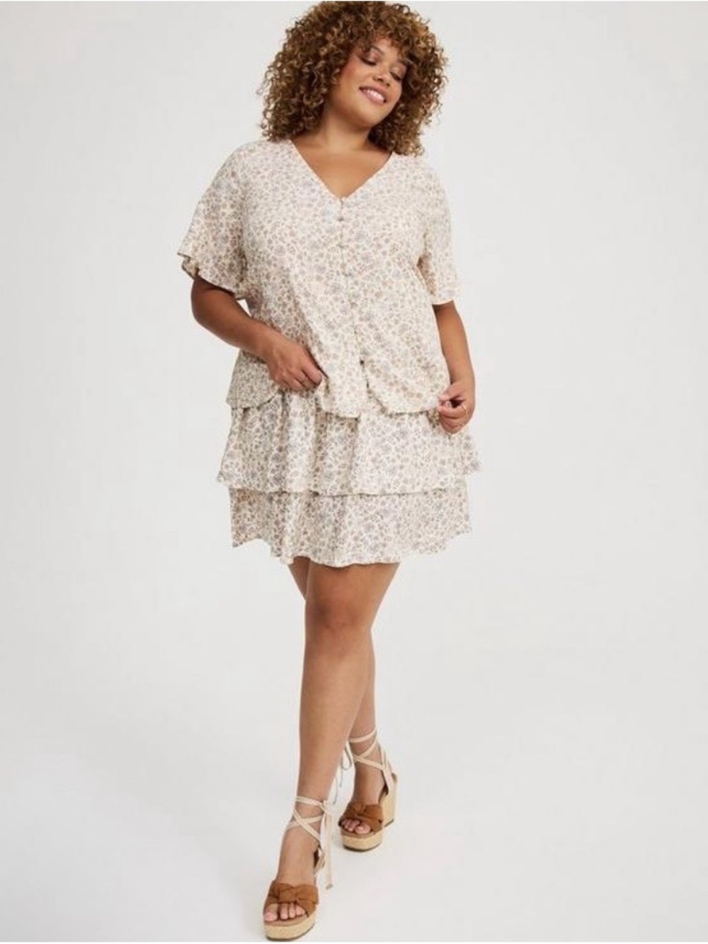 Torrid Challis Ruffle Top and Tiered Skirt Set - Top 0X - Skirt 00X - NWT!